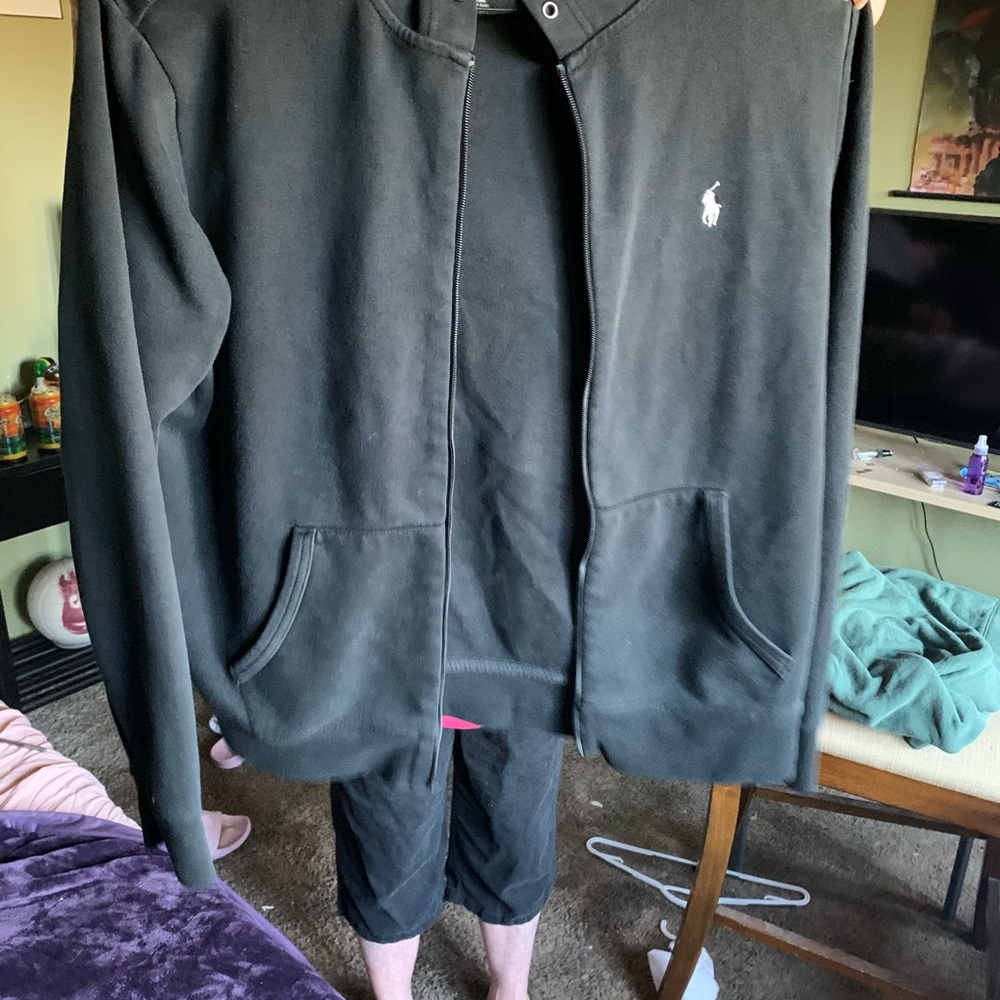 Black Zip up Polo Ralph Lauren Hoodie